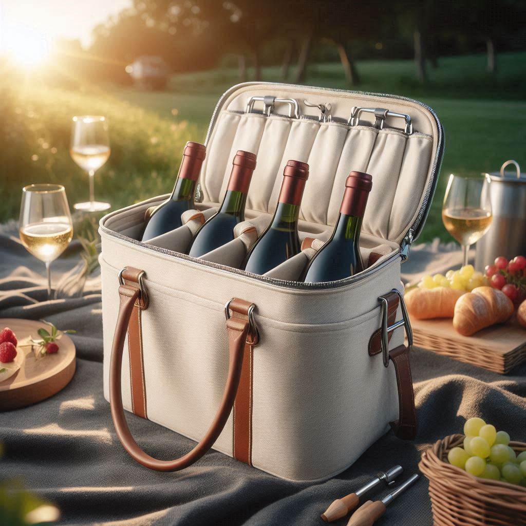 bolsa térmica para vinho de 4 garrafas