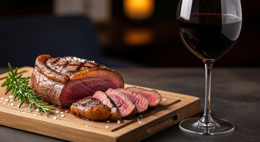 vinho e churrasco